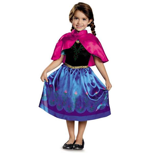 Disney Disfraz Frozen Anna de Viaje Classic para Niñas de 3 a 4 Años Azul