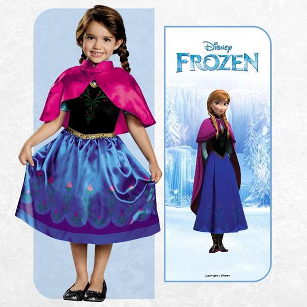 Disney Disfraz Frozen Anna de Viaje Classic para Niñas de 3 a 4 Años Azul