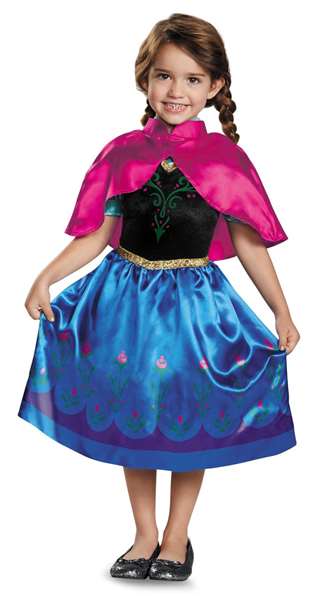 Disney Disfraz Frozen Anna de Viaje Classic para Niñas de 3 a 4 Años Azul