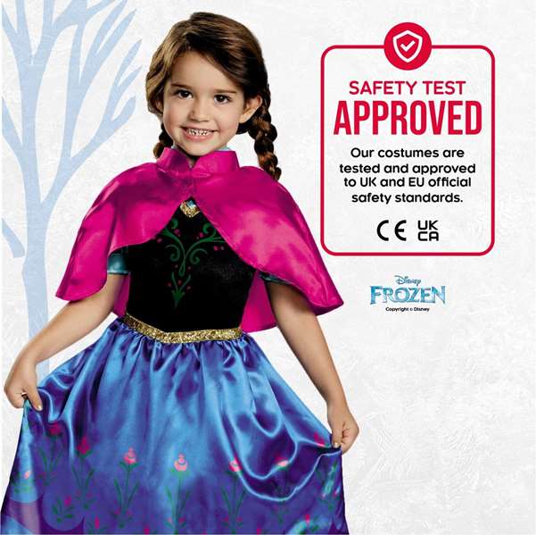 Disney Disfraz Frozen Anna de Viaje Classic para Niñas de 3 a 4 Años Azul
