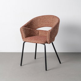 Silla Brazos Teja Tejido-Metal 59 X 61 X 82 cm (Set de 2)