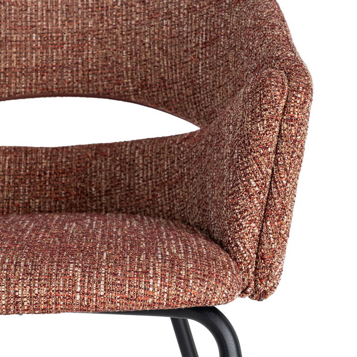 Silla Brazos Teja Tejido-Metal 59 X 61 X 82 cm (Set de 2)