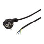 LogiLink Cable de alimentación CEE 7/7 (90°) a extremo abierto, negro, 1,5 m
