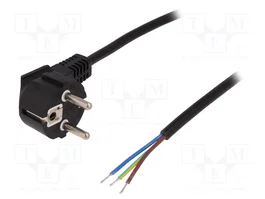 LOGILINK Cable de alimentación H05VV-F CEE 7/7 angular de 1,5 m, negro