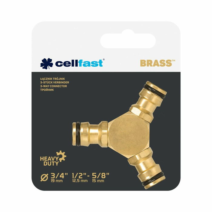Cellfast Conector de 3 vías de latón 6 bar Cellfast Conector de 3 vías de latón 6 bar