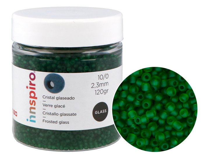 Innspiro Rocalla de Vidrio Redonda Glaseado Verde 2,3mm 120g Innspiro Rocalla de Vidrio Redonda Glaseado Verde 2,3mm 120g
