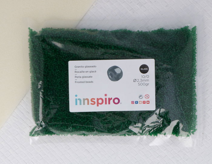 Innspiro Rocalla de Vidrio Redonda Glaseado Verde 2,3mm 120g Innspiro Rocalla de Vidrio Redonda Glaseado Verde 2,3mm 120g