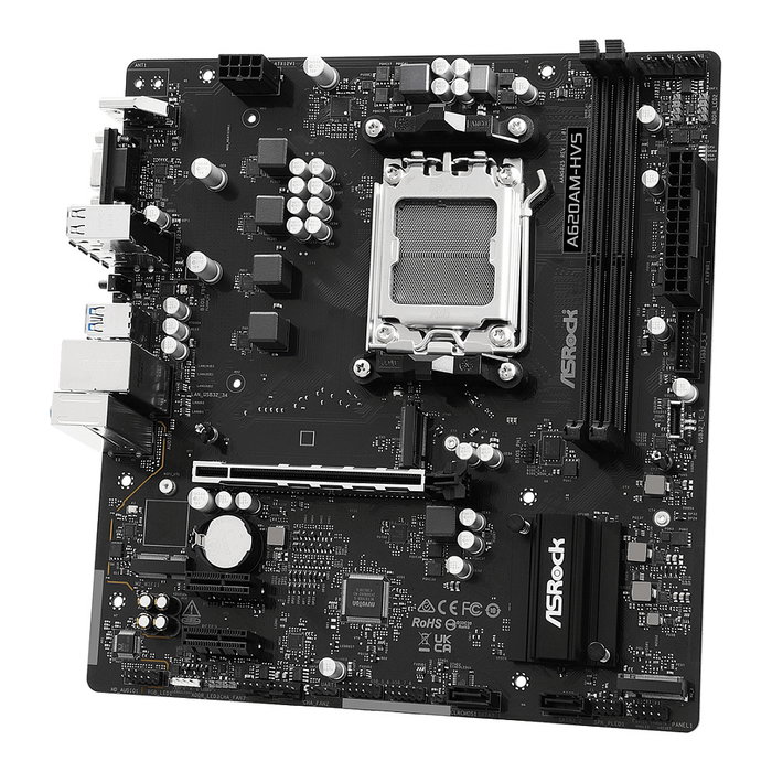 ASRock A620AM-HVS Placa Base AMD A620 Socket AM5 microATX, DDR5 6800 MHz, HDMI 2.1, PCIe 4.0, 4xUSB 3.2, M.2, 128 GB Max, Black ASRock A620AM-HVS Placa Base AMD A620 Socket AM5 microATX, DDR5 6800 MHz, HDMI 2.1, PCIe 4.0, 4xUSB 3.2, M.2, 128 GB Max, Black