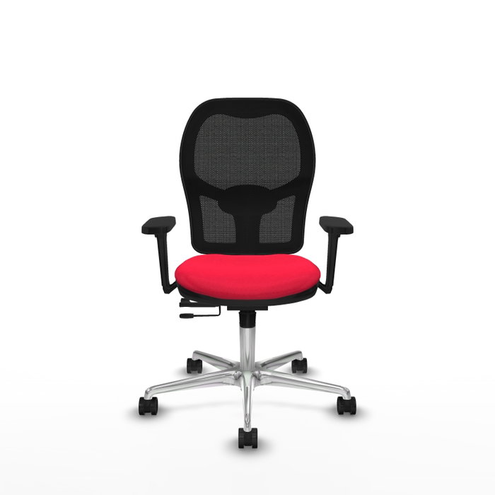 PIQUERAS Y CRESPO Silla de oficina Jorquera con mecanismo Sincro/Traslack, Rojo y Negro
