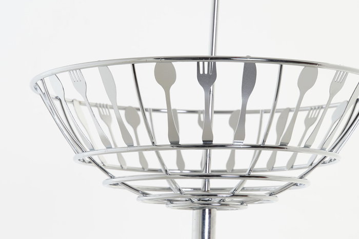 DKD Home Decor Frutero Metal Cromado Plateado 2 Niveles Cubiertos 21 DKD Home Decor Frutero Metal Cromado Plateado 2 Niveles Cubiertos 21