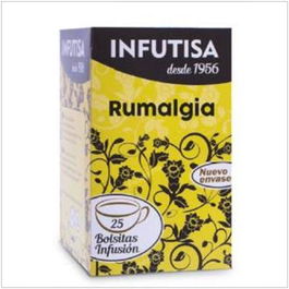 INFUTISA Reumalgia 10 Infusión 25 Bolsitas con Harpagofito, Sauce, Abedul, Jengibre y Cúrcuma