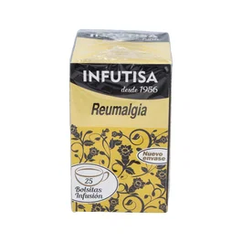 INFUTISA Reumalgia 10 Infusión 25 Bolsitas con Harpagofito, Sauce, Abedul, Jengibre y Cúrcuma