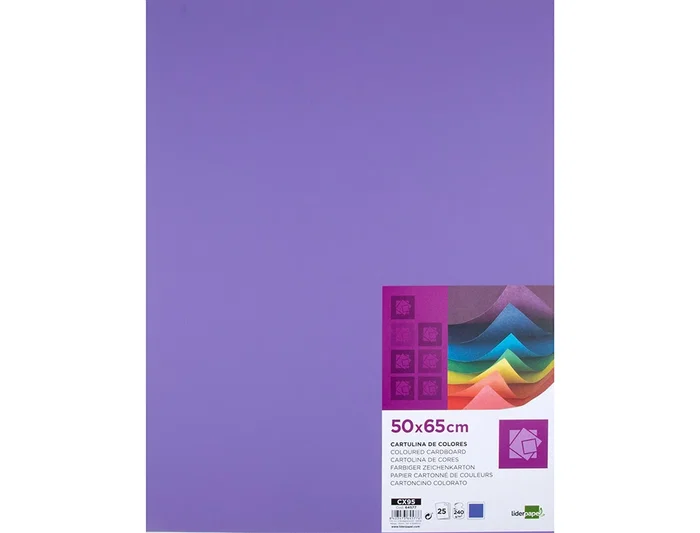 Liderpapel Cartulina 50x65 cm 240g/m2 Púrpura Paquete 25 Hojas