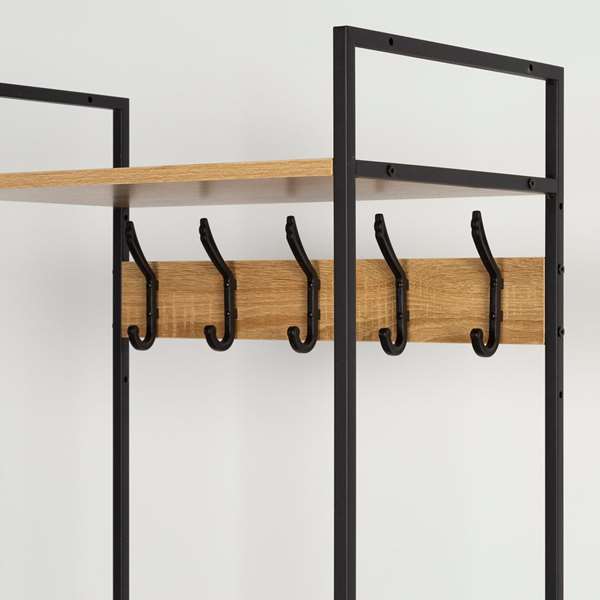 Max Home Perchero con baldas 60x40x175 cm de acero y melamina