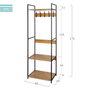 Max Home Perchero con baldas 60x40x175 cm de acero y melamina