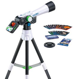 V-Tech Telescopio Multimedia Aventuras Espaciales 80-614522 con Pantalla Color, Trípode y Tarjetas Educativas para +7 Años