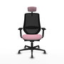 PIQUERAS Y CRESPO Silla de oficina Mardos con mecanismo Sincro/Traslack, Rosa y Negro