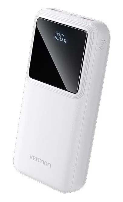 Vention FHLW0 Power Bank 20000 mAh Batería Externa 22.5W con Adaptive Fast Charging, Power Delivery 3.0, Quick Charge 3.0, Pantalla LED, Color Blanco