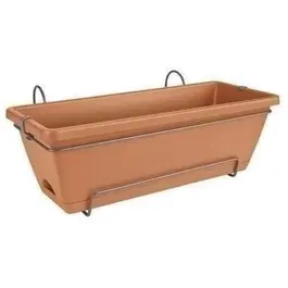 Elho ELH8711904252564 Barcelona Balconiere Allin1 50 Marrón L 50 x B 28 x H 19 cm Balcón exterior 100% reciclado