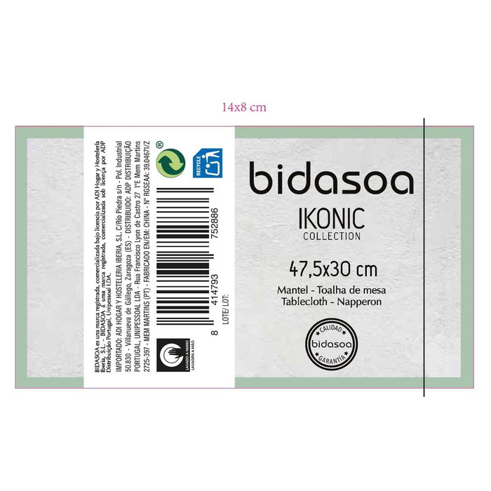 Mantel Individual Ikonic Bidasoa 47,5x30 cm Mantel Individual Ikonic Bidasoa 47,5x30 cm