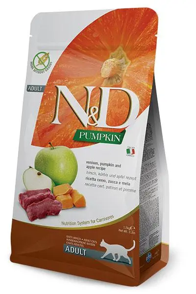 Farmina N&D Cat Pumpkin Comida para Gatos Adultos con Venado y Calabaza Sin Cereales 300 gr Farmina N&D Cat Pumpkin Comida para Gatos Adultos con Venado y Calabaza Sin Cereales 300 gr