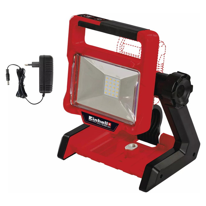 Einhell TE-CL 18/2000 Li Solo - Lámpara de trabajo LED recargable, 2000 lm, luz fría 5700K, color negro y rojo