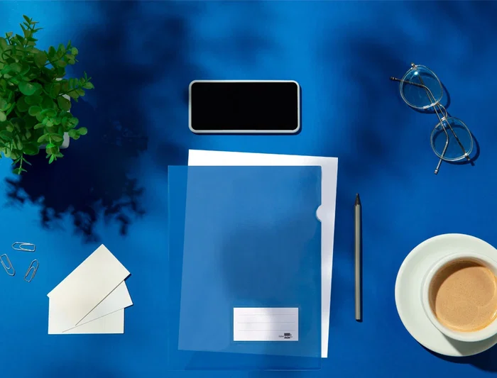 Liderpapel Carpeta Dossier Uñero A4 Azul Polipropileno Translúcido Opaco 180 micras