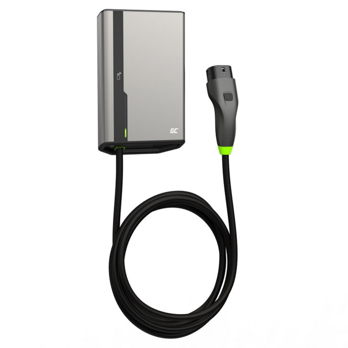Green Cell HabuDen Wallbox 22kW 32A 5m NFC con cable Tipo 2 Green Cell HabuDen Wallbox 22kW 32A 5m NFC con cable Tipo 2