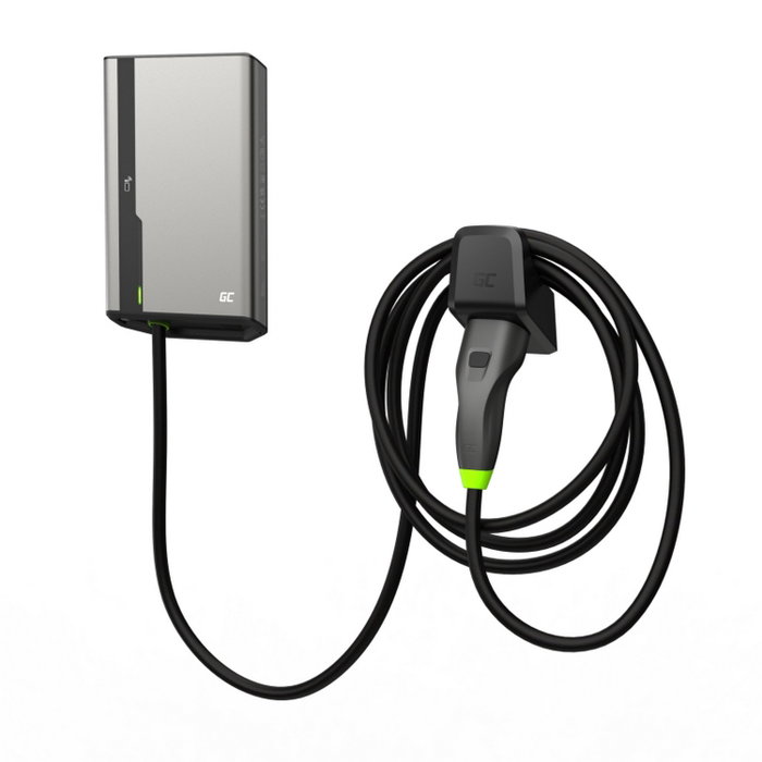 Green Cell HabuDen Wallbox 22kW 32A 5m NFC con cable Tipo 2 Green Cell HabuDen Wallbox 22kW 32A 5m NFC con cable Tipo 2