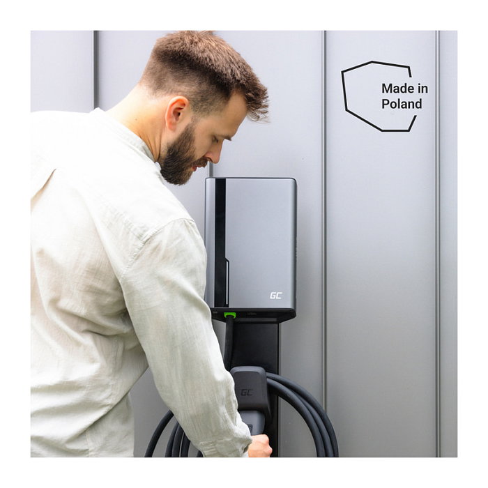 Green Cell HabuDen Wallbox 22kW 32A 5m NFC con cable Tipo 2 Green Cell HabuDen Wallbox 22kW 32A 5m NFC con cable Tipo 2