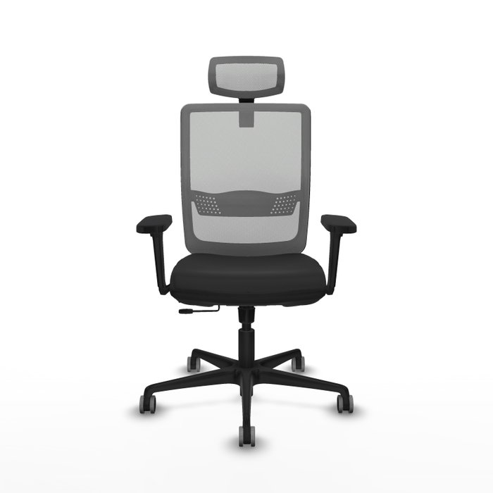 PIQUERAS Y CRESPO Silla de oficina Haches con mecanismo Sincro/Traslack, Negro y Gris