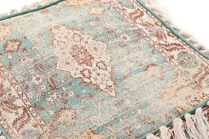 DKD Home Decor Fez Cojín Suelo Árabe Verde Beige Poliéster 40 x 40 x 40 cm