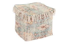 DKD Home Decor Fez Cojín Suelo Árabe Verde Beige Poliéster 40 x 40 x 40 cm