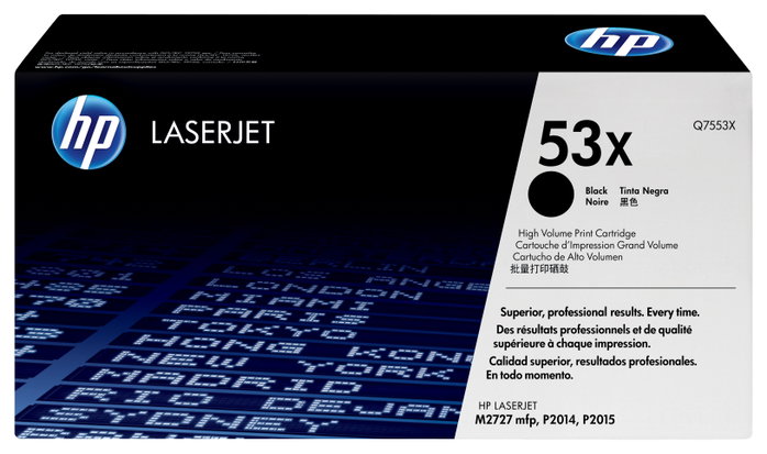 HP Cartucho de tóner LaserJet 53X Q7553X Negro de alta capacidad