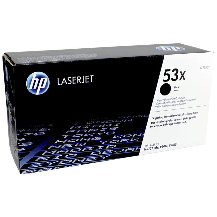 HP Cartucho de tóner LaserJet 53X Q7553X Negro de alta capacidad