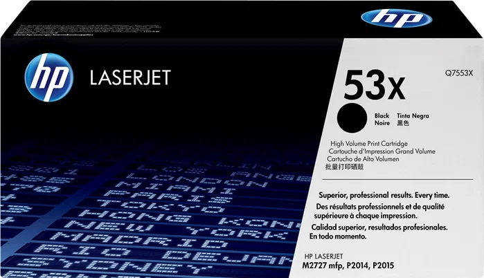 HP Cartucho de tóner LaserJet 53X Q7553X Negro de alta capacidad