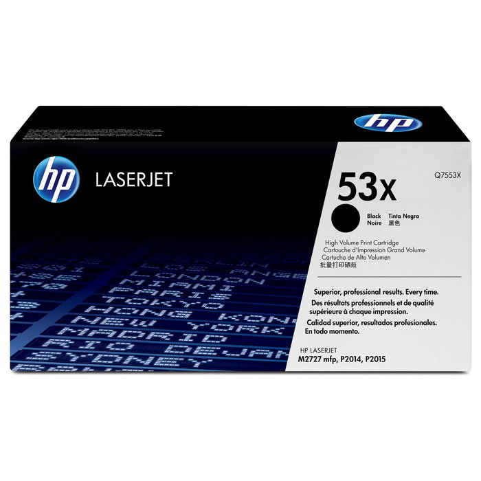 HP Cartucho de tóner LaserJet 53X Q7553X Negro de alta capacidad