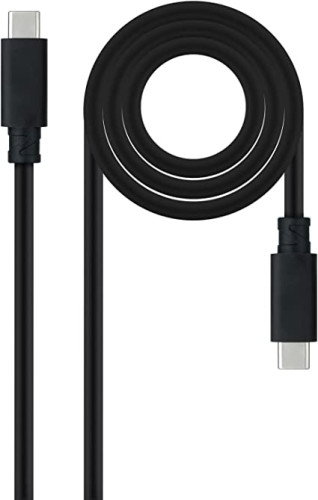 Nanocable Cable USB-C a USB-C 10.01.4102, USB 3.1 Gen2 10Gbps, 100W 5A Carga Rápida, 4K/60Hz, 2m, Negro