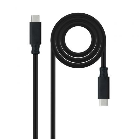 Nano Cable 10.01.4102 Cable USB 3.1 Tipo-C Macho a Macho, Soporta 100W y 10Gbps, 2 Metros, Negro