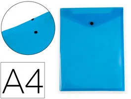 Liderpapel Carpeta Dossier Polipropileno DIN A4 Vertical con Fuelle y Broche Azul Translucido