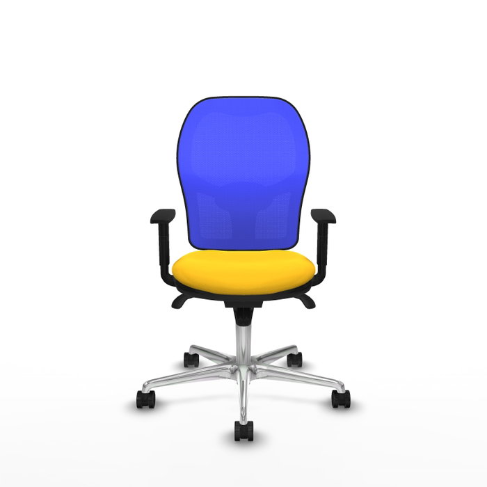 PIQUERAS Y CRESPO Silla de oficina Jorquera con mecanismo Sincro, amarillo y azul