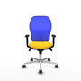 PIQUERAS Y CRESPO Silla de oficina Jorquera con mecanismo Sincro, amarillo y azul