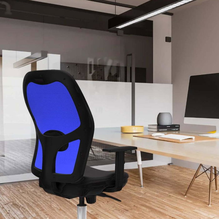 PIQUERAS Y CRESPO Silla de oficina Jorquera con mecanismo Sincro, amarillo y azul