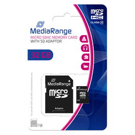 MediaRange 32GB MicroSDHC Card Clase 10 | 45 MB/s Lectura | 15 MB/s Escritura
