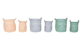 DKD Home Decor Set de 2 Cestos de Lienzo URBAN 30x30x32 cm Surtido