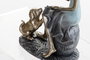 DKD Home Decor Figura de Perro en Resina Azul y Dorado