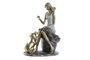 DKD Home Decor Figura de Perro en Resina Azul y Dorado