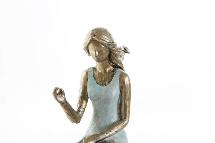 DKD Home Decor Figura de Perro en Resina Azul y Dorado DKD Home Decor Figura de Perro en Resina Azul y Dorado