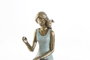 DKD Home Decor Figura de Perro en Resina Azul y Dorado