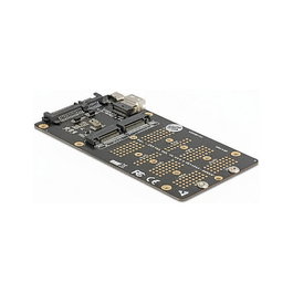 DeLOCK Konverter M.2 Key M NVMe SSD zu SFF-8654 & M.2 Key B SATA SSD zu SATA Adapter